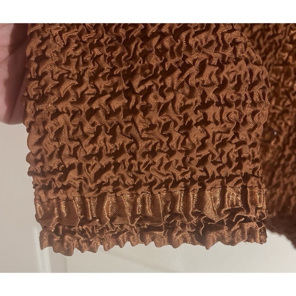 Vintage Y2K Rafael Copper Crinkle Lightweight Cardigan Jacket Women's Size M 775 - Picture 6 of 7